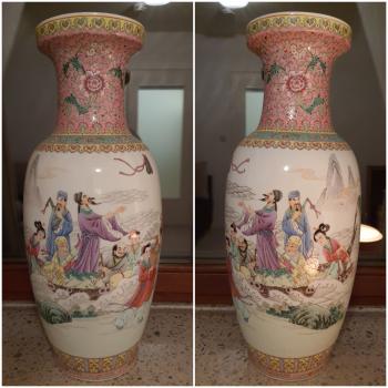 2 Vasen, (62cm) Porzellan  - China - 2. Hälfte 20. Jahrhundert