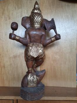 Holz-Figur, Ganesha  - Indien - 20. Jahrhundert