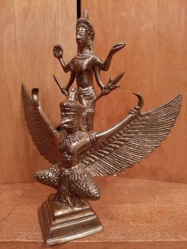 Messing-Figur, Vishnu und Garuda  - Indien - 20. Jahrhundert