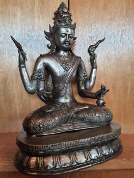 Messing-Figur, Gottheit Vishnu  Indien - Mitte 20. Jahrhundert