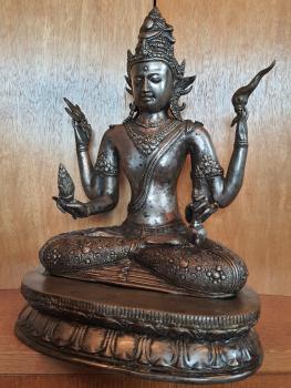 Messing-Figur, Gottheit Vishnu  Indien - Mitte 20. Jahrhundert