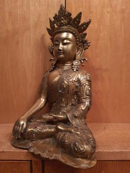 Buddha-Bronze, Shakyamuni  - Indien -  1. Hälfte 20. Jahrhundert