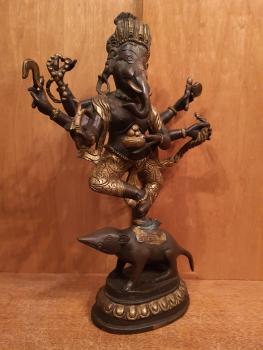 Bronze-Figur, Ganesha - Indien - 1. Hälfte 20. Jahrhundert