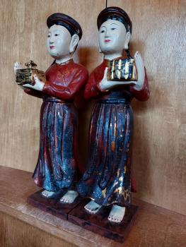 2 Holz-Figuren  - Vietnam od. China -