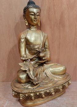 Medizin-Buddha, Bhaisajyaguru, Bronze  - Nepal - 1. Hälfte 20. Jahrhundert