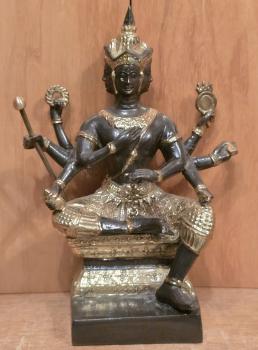 Bronze-Figur, Brahma  - Thailand - Mitte 20. Jahrhundert