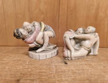 2 Erotik-Figuren, Kamasutra  - Japan - 20. Jahrhundert