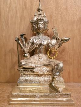 Messing-Figur, Brahma  - Thailand - Mitte 20. Jahrhundert