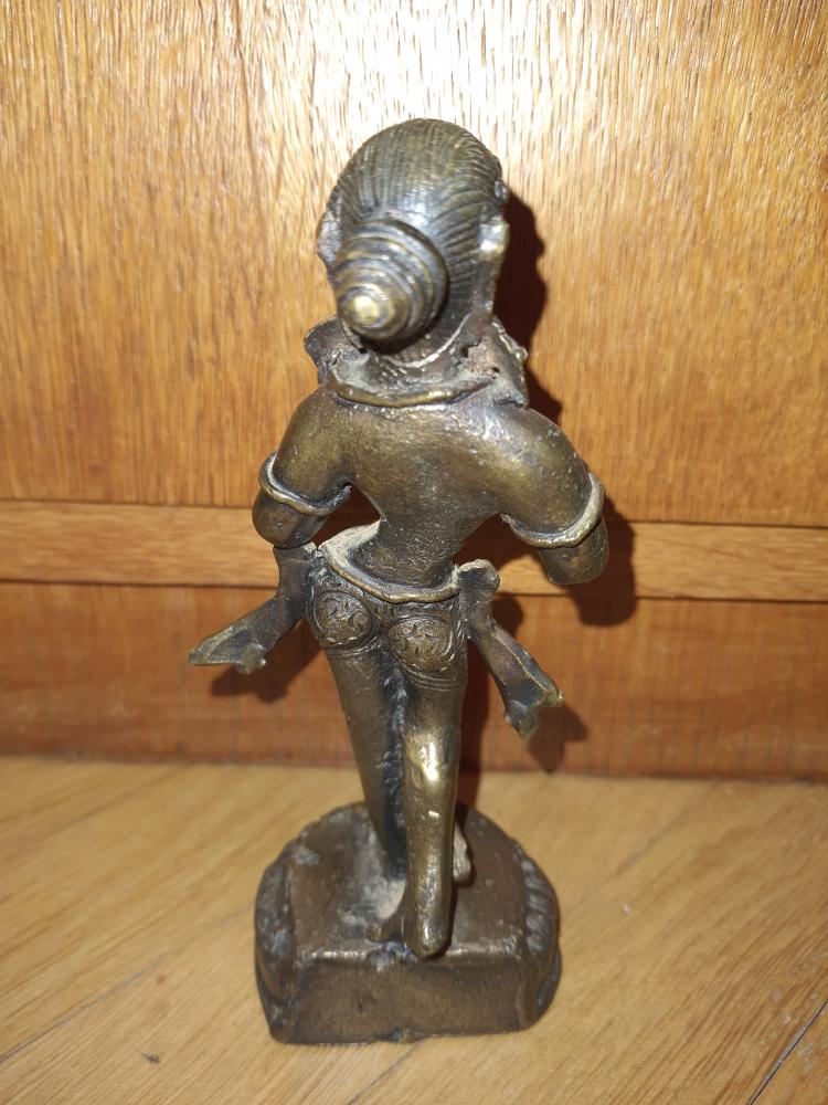 Tempelmusikerin, Bronze-Figur - Indien - 1. Hälfte 20. Jahrhundert