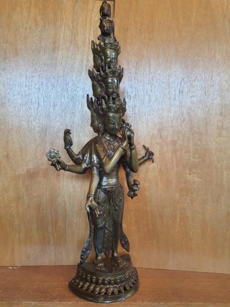 Bronze-Figur, (61,5cm) Gottheit Avalokiteshvara  - Tibet - Mitte 20. Jahrhundert