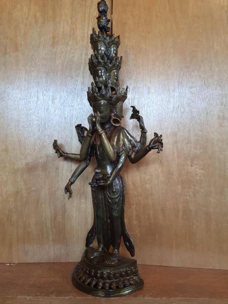 Bronze-Figur, (61,5cm) Gottheit Avalokiteshvara  - Tibet - Mitte 20. Jahrhundert