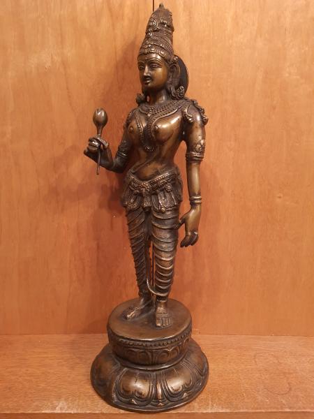 Bronze-Figur, Göttin Dewi  - Indien - Mitte 20. Jahrhundert