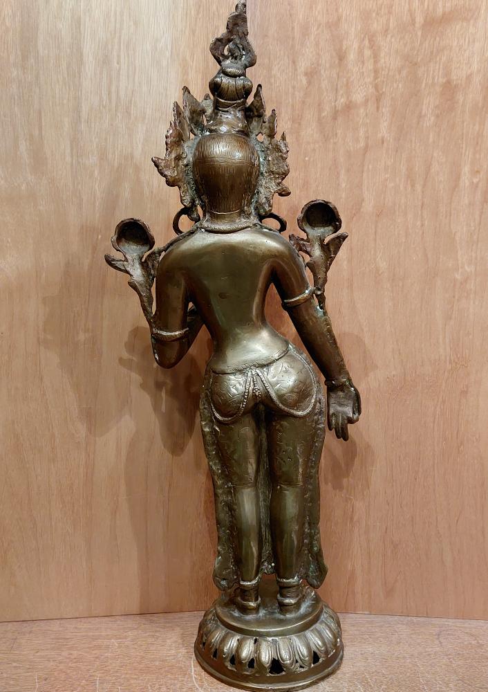 Messing-Figur, Tara  - Indien - Mitte 20. Jahrhundert